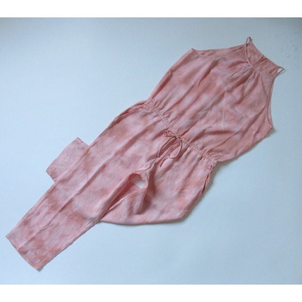 NWoT Anthropologie Cloth & Stone Peach Tie Dye Sleeveless Cropped Jumpsuit S